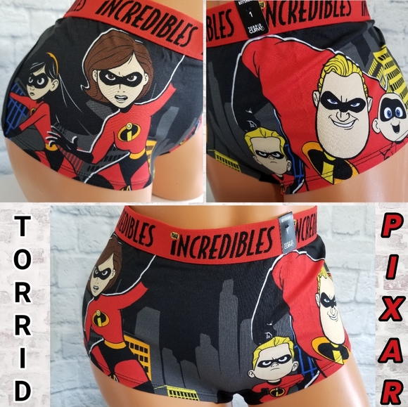 Torrid Incredibles Superhero Family Pixar Disney Boyshort Panty New 1X - Picture 1 of 12